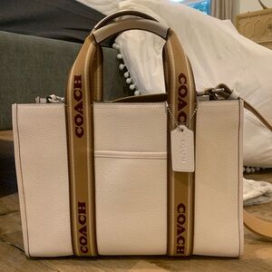 Coach Smith Tote/cream & cognac
